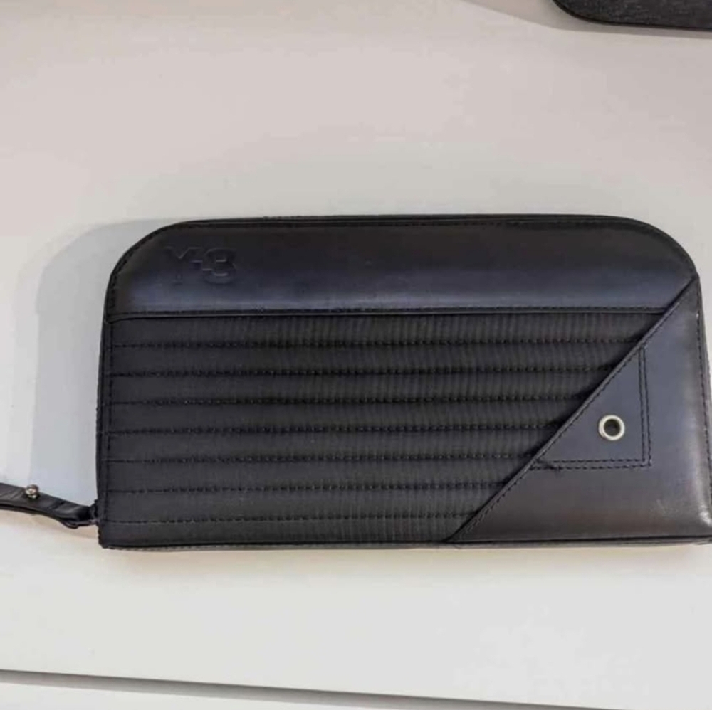 Y-3 Black Men's Zipper Wallet